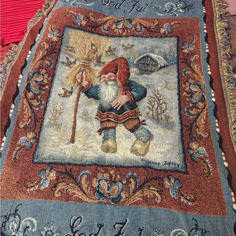 Festive Tapestry with elf godful